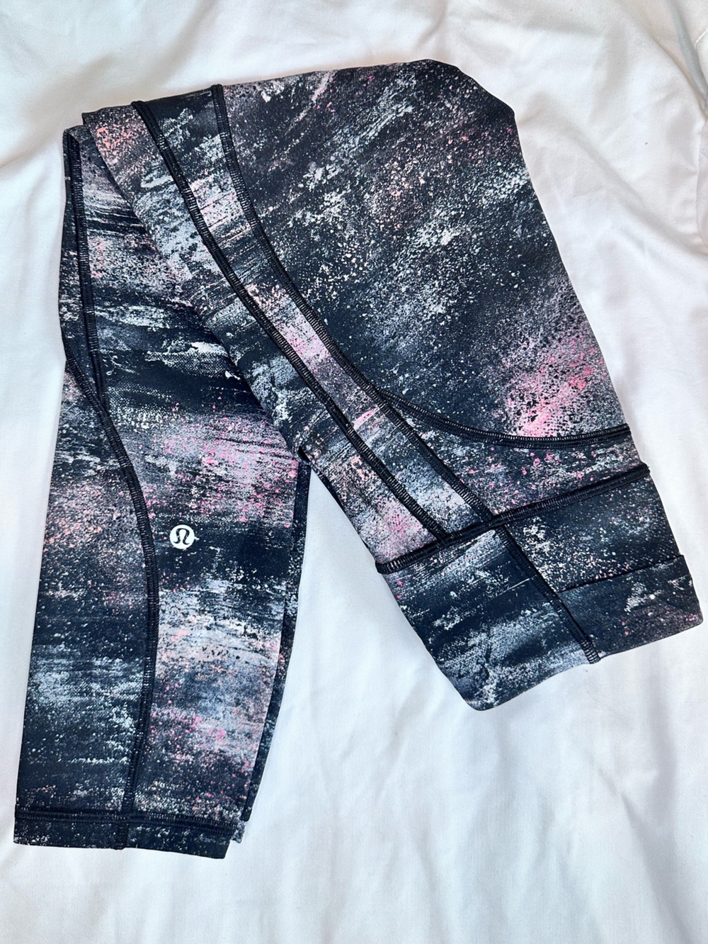 Lululemon Time To Sweat Crop 23” Azurite Poppy Coral Multi Leggings Size 4